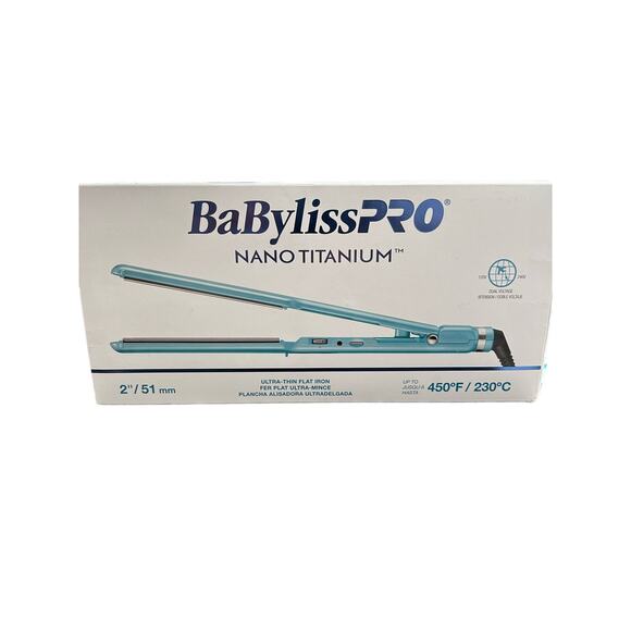 BaBylissPRO 2” Nano Titanium Ultra-Thin Hair Straightener Professional Flat Iron - Picture 1 of 7